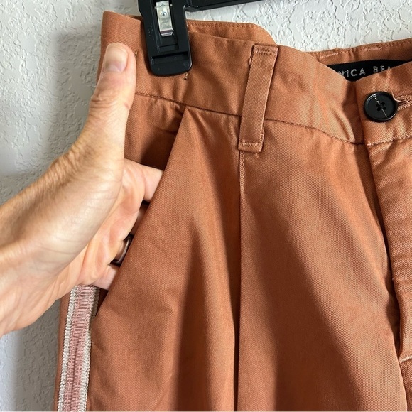 Veronica Beard Ryder Front Pleat Tailored High Rise Wide Leg Pants Clay … - Picture 6 of 11